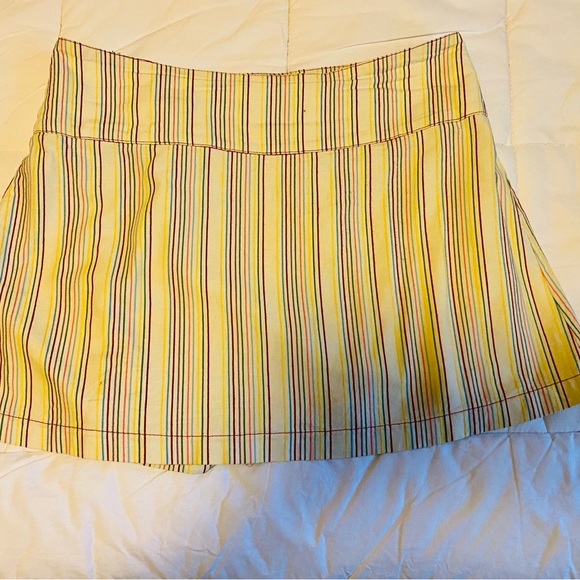 Rainbow 🌈 striped front/side-button wrap miniskirt size L - Picture 5 of 9